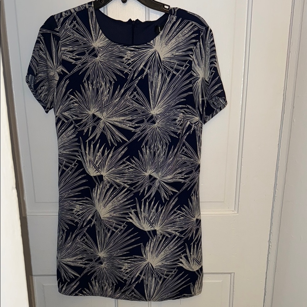 Lulus Navy and White Short Sleeve Dress, Size Small